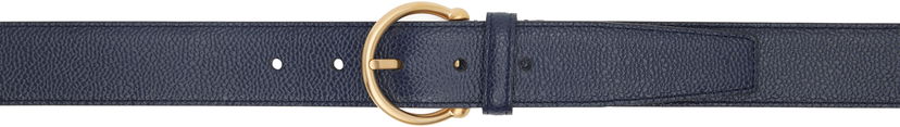 Ремені Thom Browne Thom Browne Pebble Grain Round Buckle Belt темно-синій | MCX067A-00198