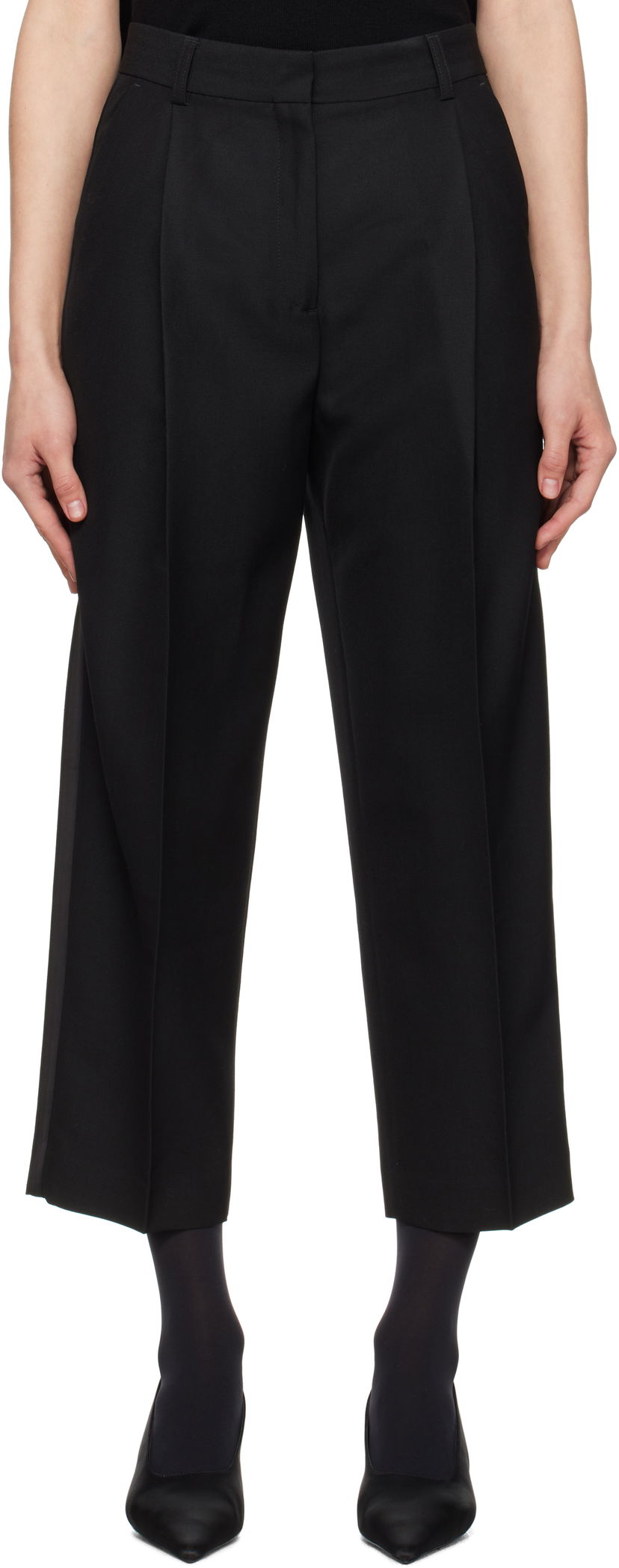 Штани TOTEME TOTEME Pleated Straight Trousers чорний | 251-WRB0254-FB0026