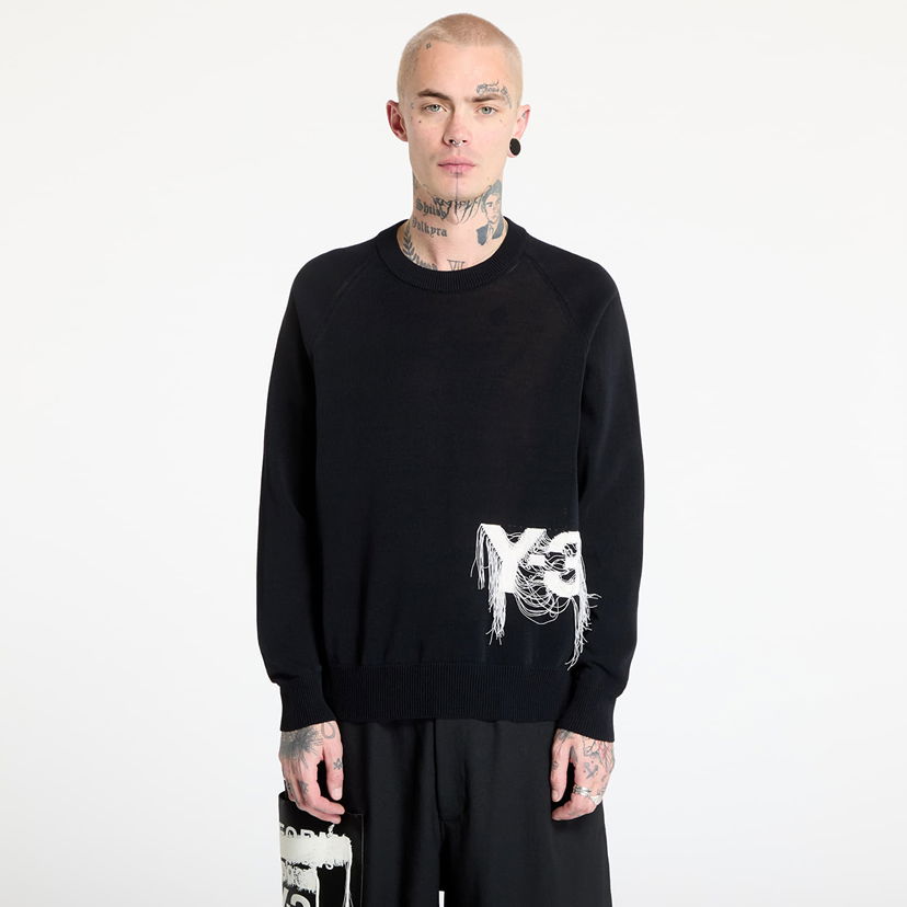 Світшоти Y-3 Logo Knit Crew Sweatshirt чорний | JL8752