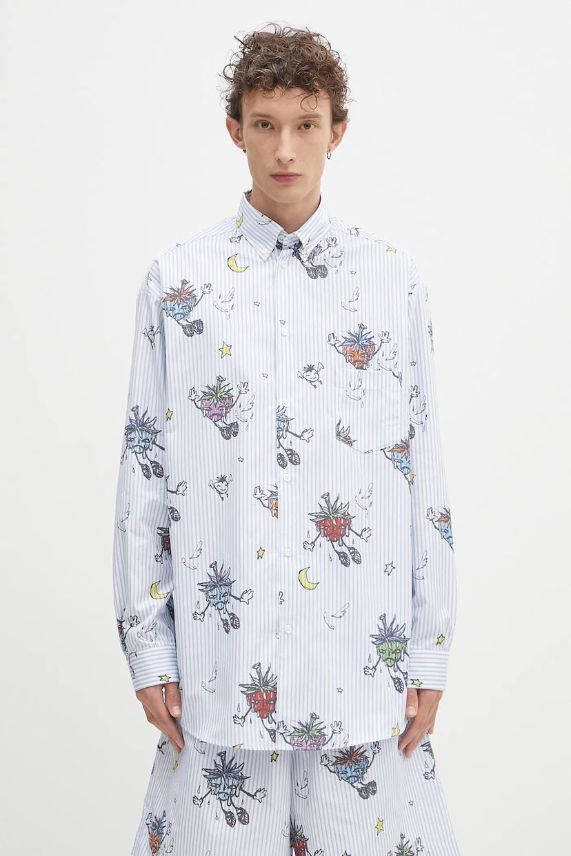 Сорочка Sky High Farm Sky High Farm SHF Overprint Relaxed Button-Down Shirt Синій | SHF07B012