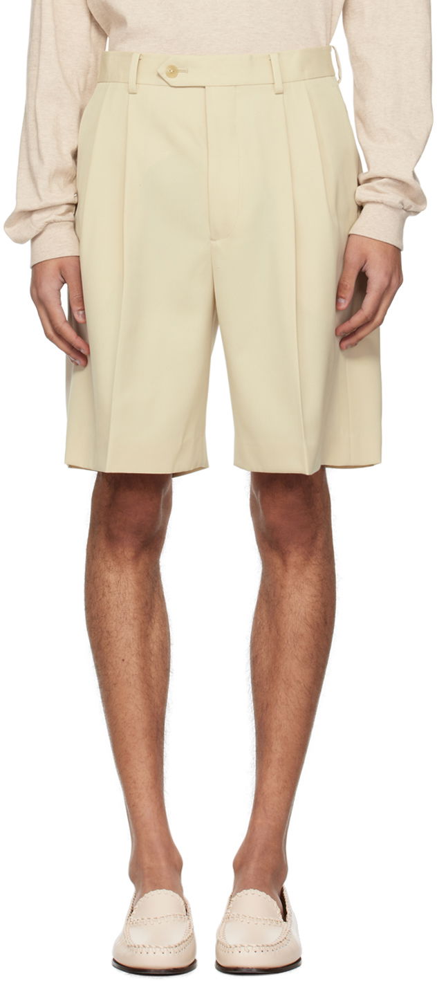Шорти AURALEE Auralee Light Pleated Shorts бежевий | A24SP04MG