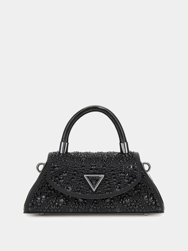 Сумочка GUESS Mini Crystal-Embellished Satchel Handbag чорний | HWXM9528780