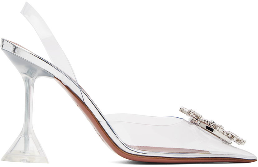 Кросівки та взуття Amina Muaddi Transparent Begum Glass Slingback Heels білий | BEGUM GLASS SLING CL PVC