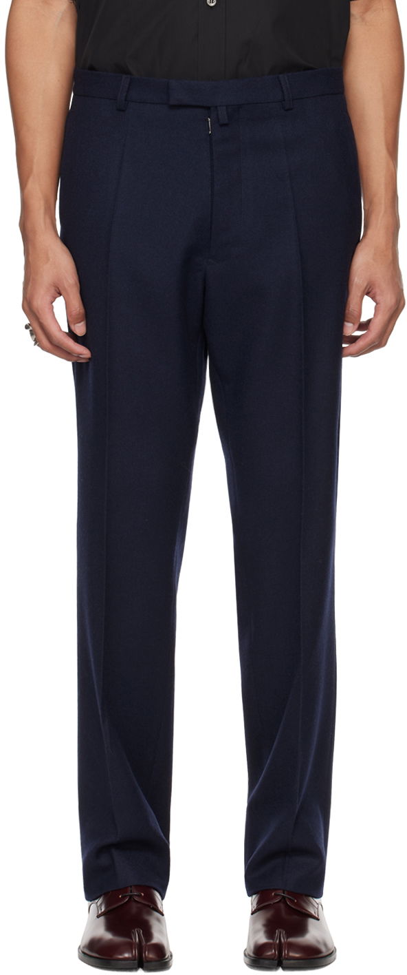 Штани Maison Margiela Pleated Trousers темно-синій | SI1KA0009 S60309