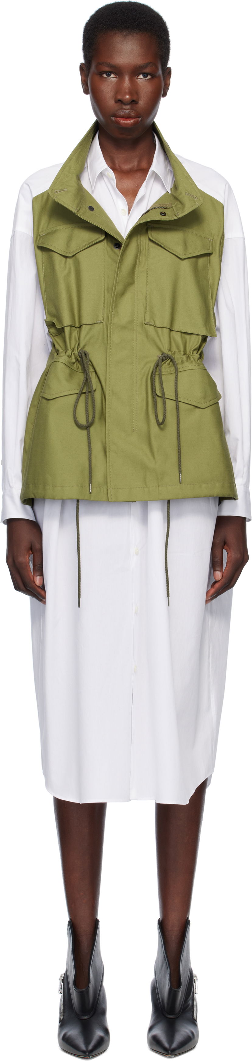Жилет Junya Watanabe Junya Watanabe Shirt Midi Dress Зелений | JO-O028-051