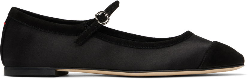 Одяг Aeyde Aeyde Uma Satin Toe-Cap Ballerina Flats чорний | A11-FL-RKLS08FL169-SS25-800-067