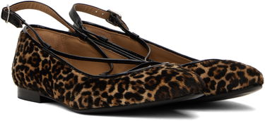 Кросівки та взуття A.P.C. A.P.C. Katie Leopard Print Calf Hair Ballerina Flats Коричневий | PXBUM-F53309, 3
