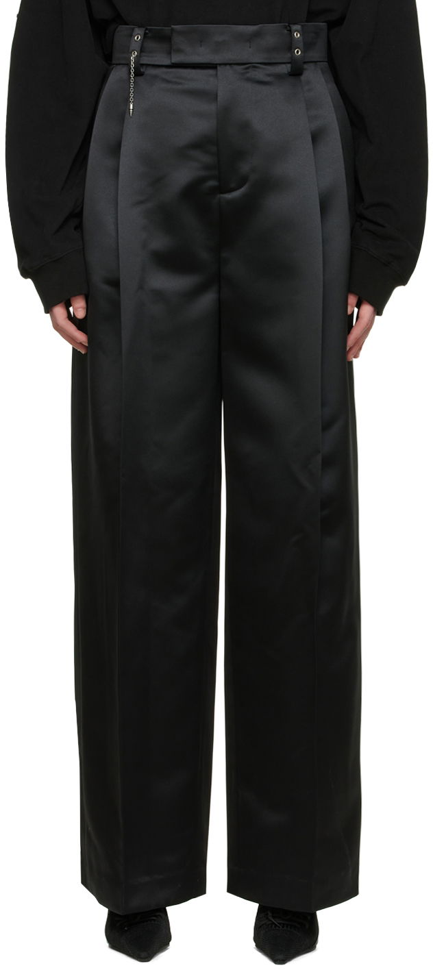 Штани We11done We11done Satin Wide-Leg Trousers чорний | WD-PT1-22-234-M-BK
