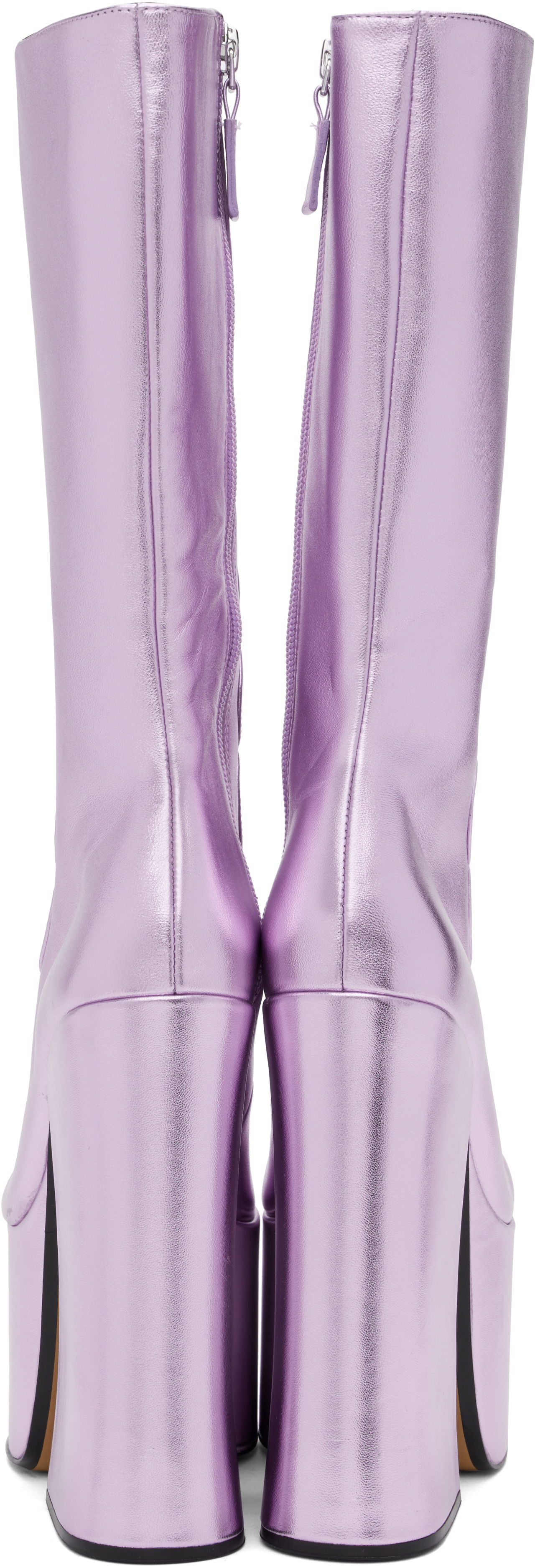 Догляд за взуттям Marc Jacobs Marc Jacobs 'The Metallic Kiki' Knee-High Platform Boots Фіолетовий | 2R4FBO001F01, 1