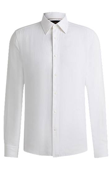 Сорочка BOSS Slim-Fit Linen Shirt білий | 50541109