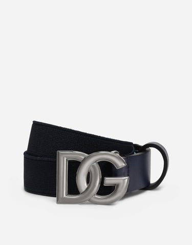Ремені Dolce & Gabbana Dolce & Gabbana Stretch Belt With DG Logo темно-синій | EC0076AQ61680650, 0