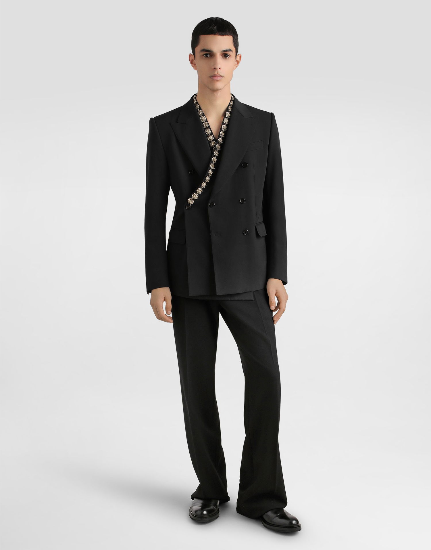 Куртка Dolce & Gabbana Dolce & Gabbana Double-breasted Sicilia Bistrecht Wool Canvas Jacket чорний | G2VE2ZFUBGBN0352, 1