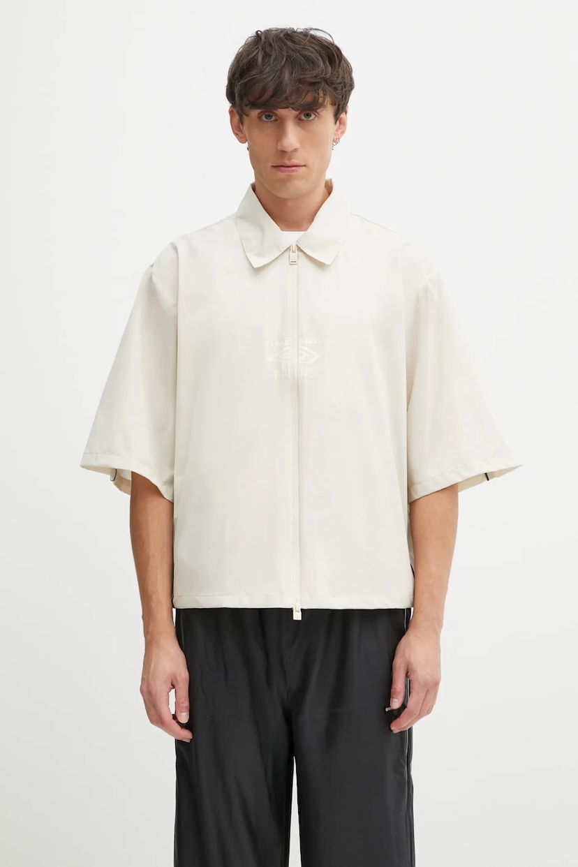 Сорочка Rains Rains x Umbro regular fit collared short sleeve overshirt бежевий | 20910.140