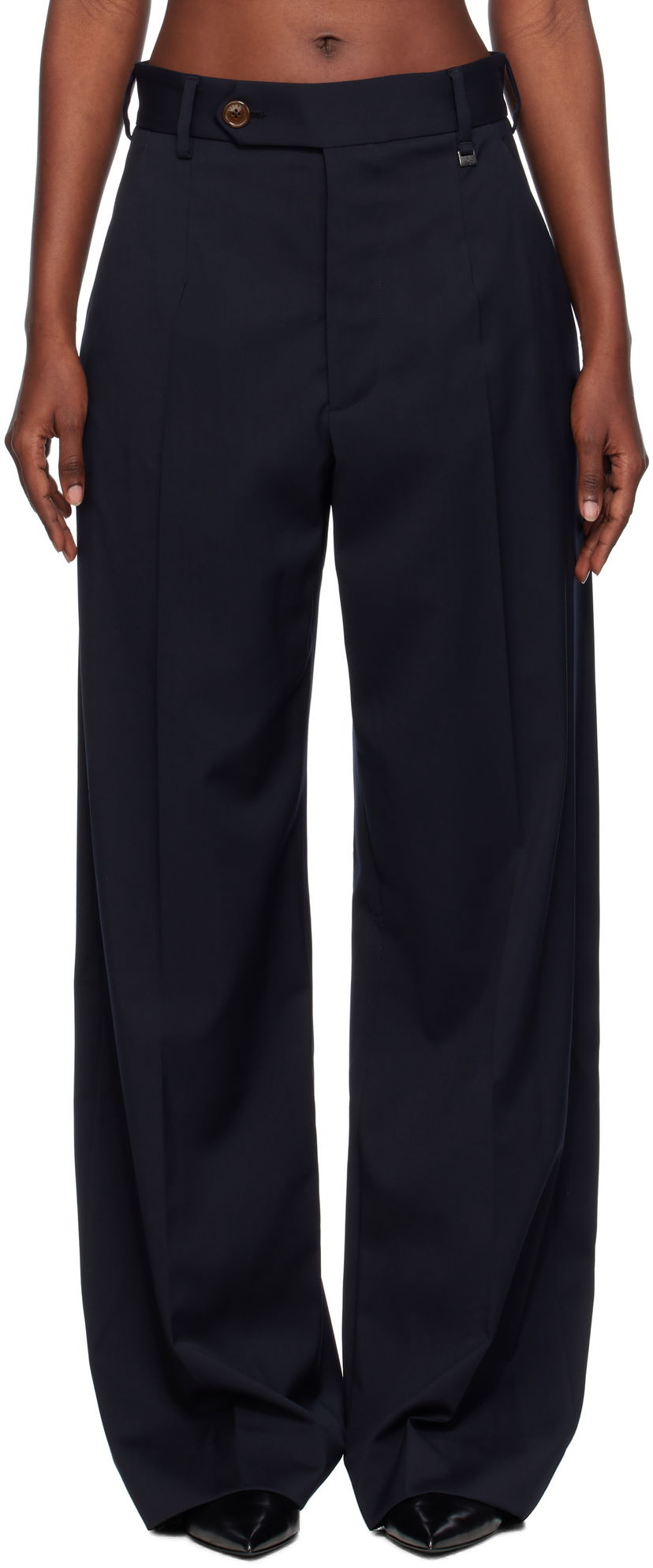 Штани Vivienne Westwood Vivienne Westwood Lauren Wide-Leg Trousers темно-синій | 1F01000Z-W018V-