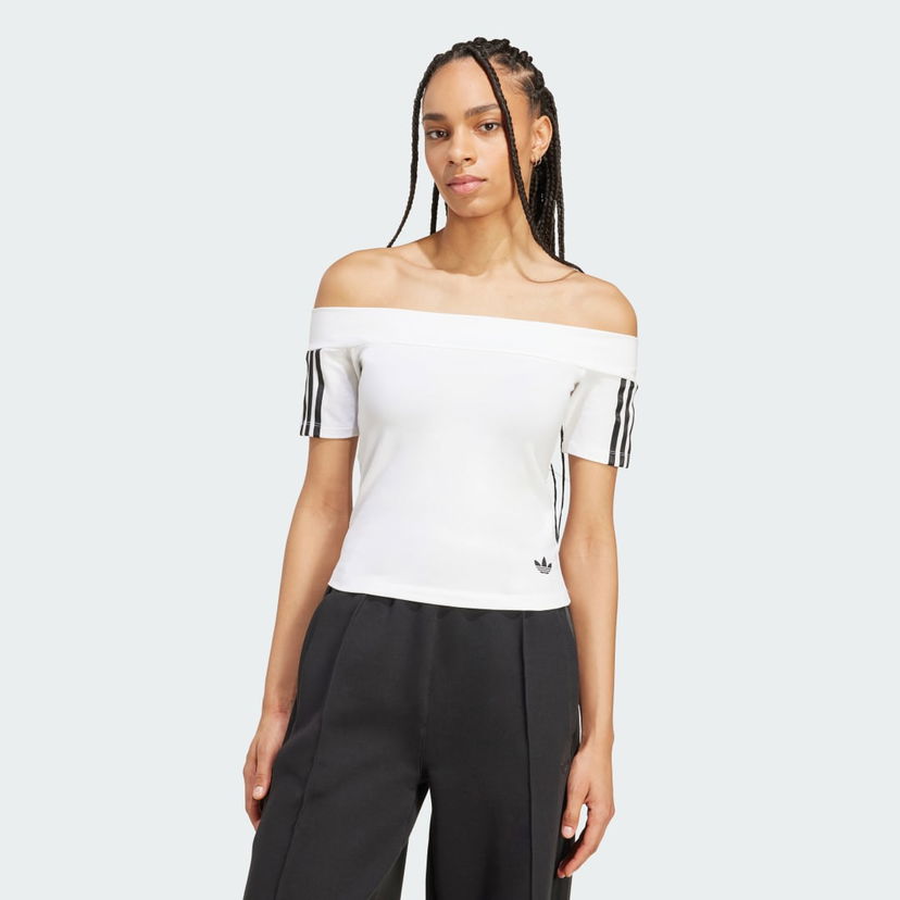 Футболка adidas Performance Adicolor Bandeau Off-The-Shoulder Tee білий | JV9741
