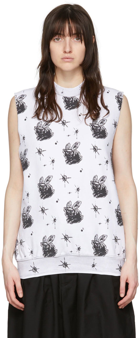 Безрукавка We11done We11done Graphic Print Tank Top білий | WD-TV1-22-559-U-WH