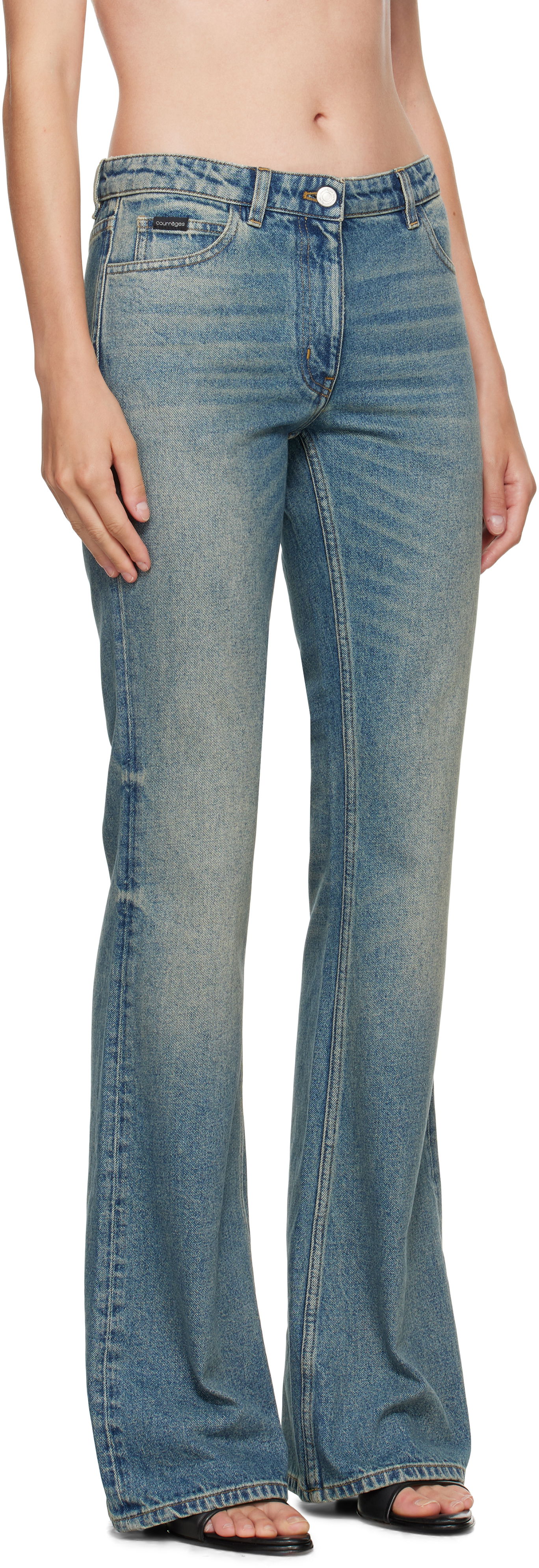 Джинси Courrèges Courrèges Bootcut Jeans Синій | VESDPA918DE0041, 1