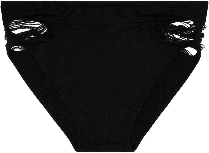 Трусики Rick Owens Rick Owens Shredded Merino Knit Briefs чорний | RR01E5673 KGRIDM