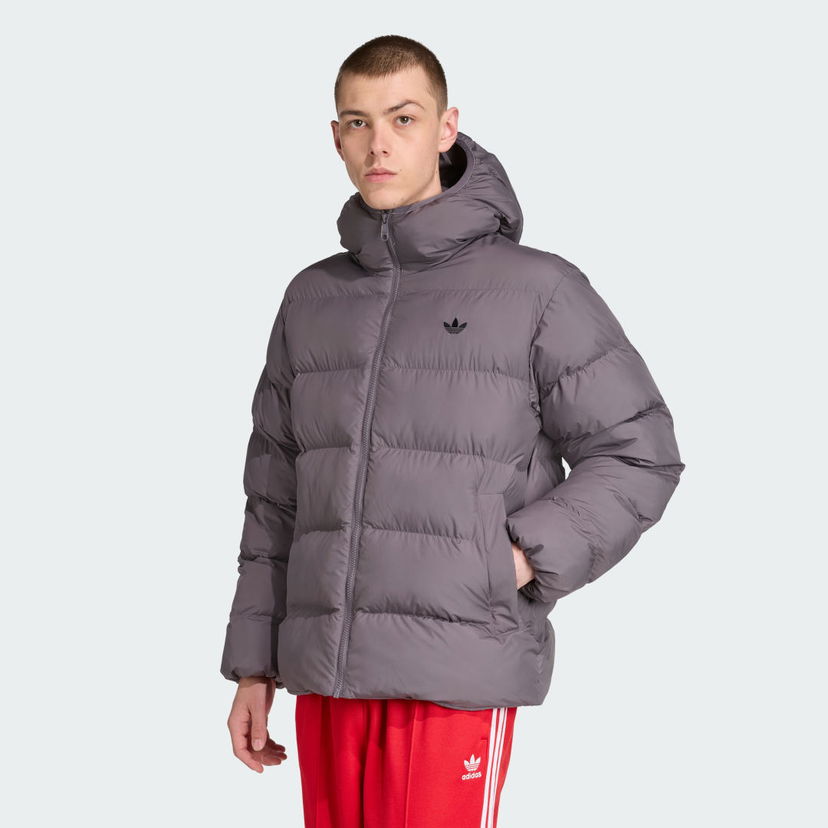 Пуховик adidas Performance Hooded Puffer Jacket Сірий | JX4122