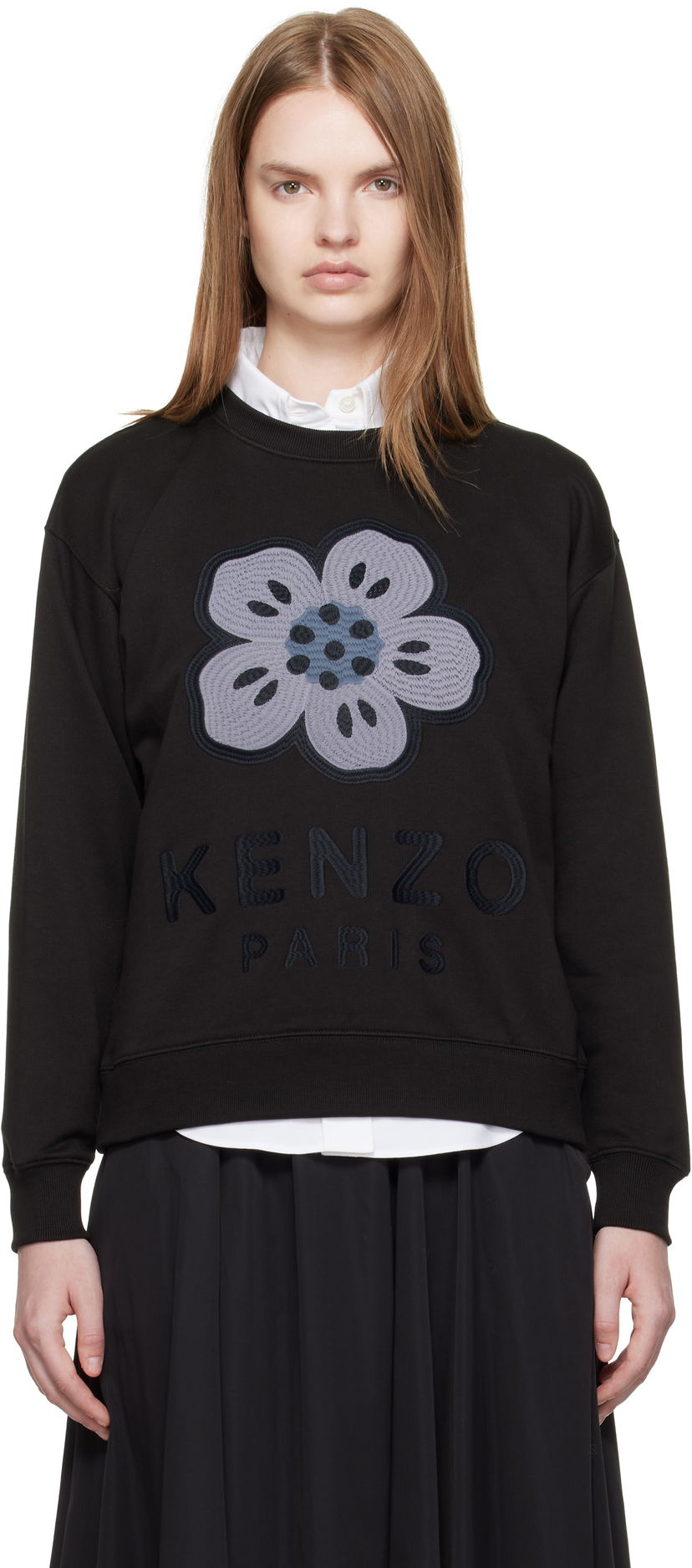 Світшоти KENZO Kenzo Paris 'Boke Flower' Embroidered Sweatshirt чорний | FF62SW2554MF