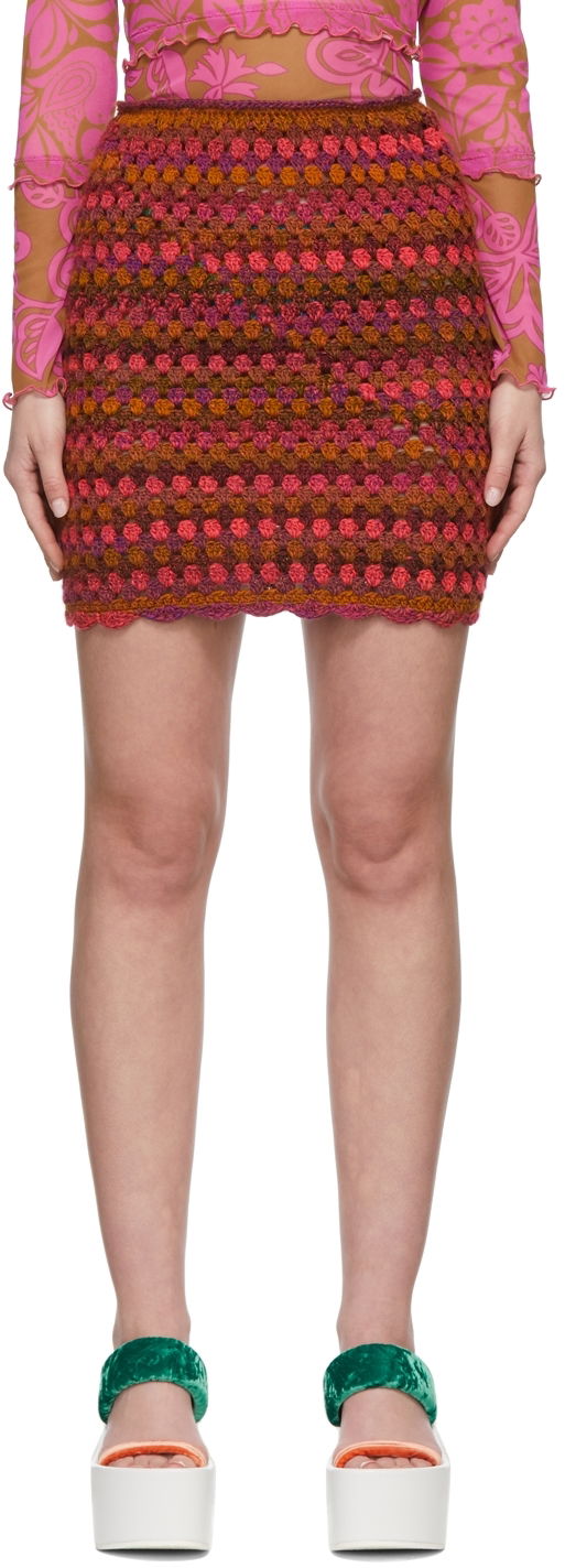 Спідниця Anna Sui Anna Sui Konry K Edition Ombre Crochet Miniskirt Різнокольоровий | 222N10