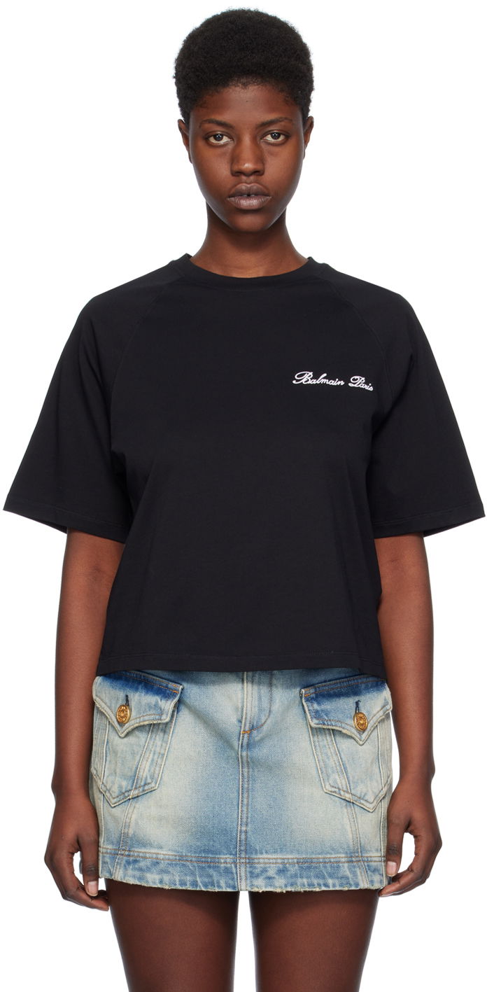 Футболка Balmain Signature T-Shirt чорний | CF1EG085BC68