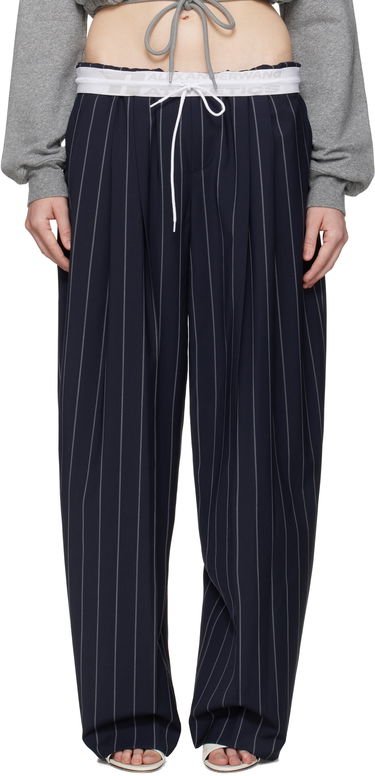 Штани Alexander Wang Alexander Wang Pinstripe Stretch Wool Trousers темно-синій | 1WC2254813, 0