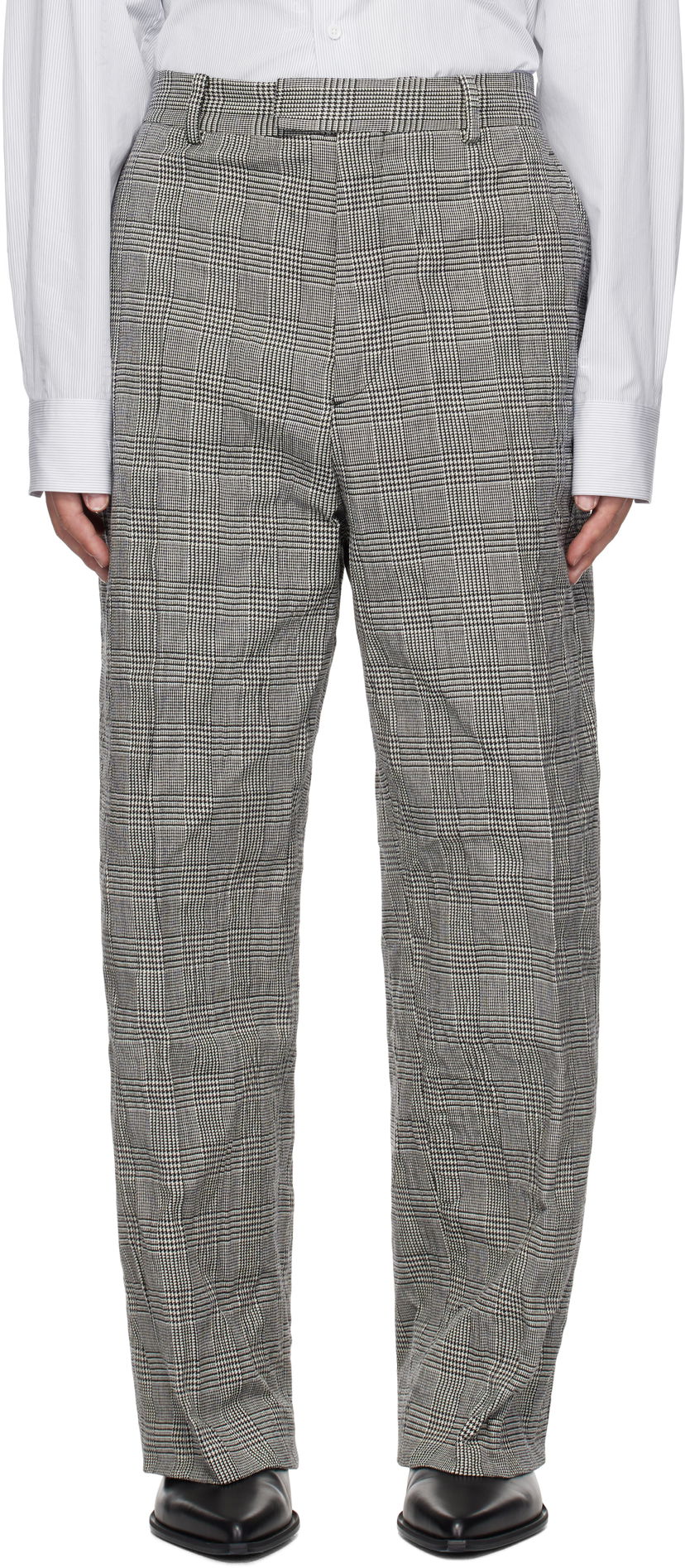 Штани VETEMENTS Vetements Metalized Wrinkled Tailored Trousers Сірий | UA66PA110G