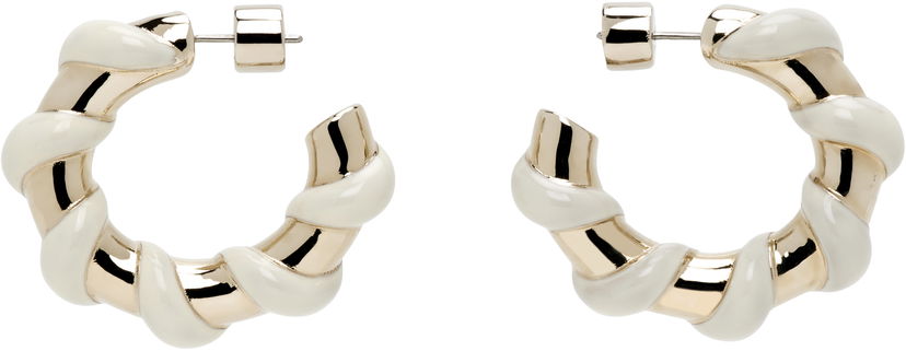 Сережки LANVIN Lanvin Melodie Candy Twisted Hoop Earrings білий | AW-CJFBO5-ENCY-P25