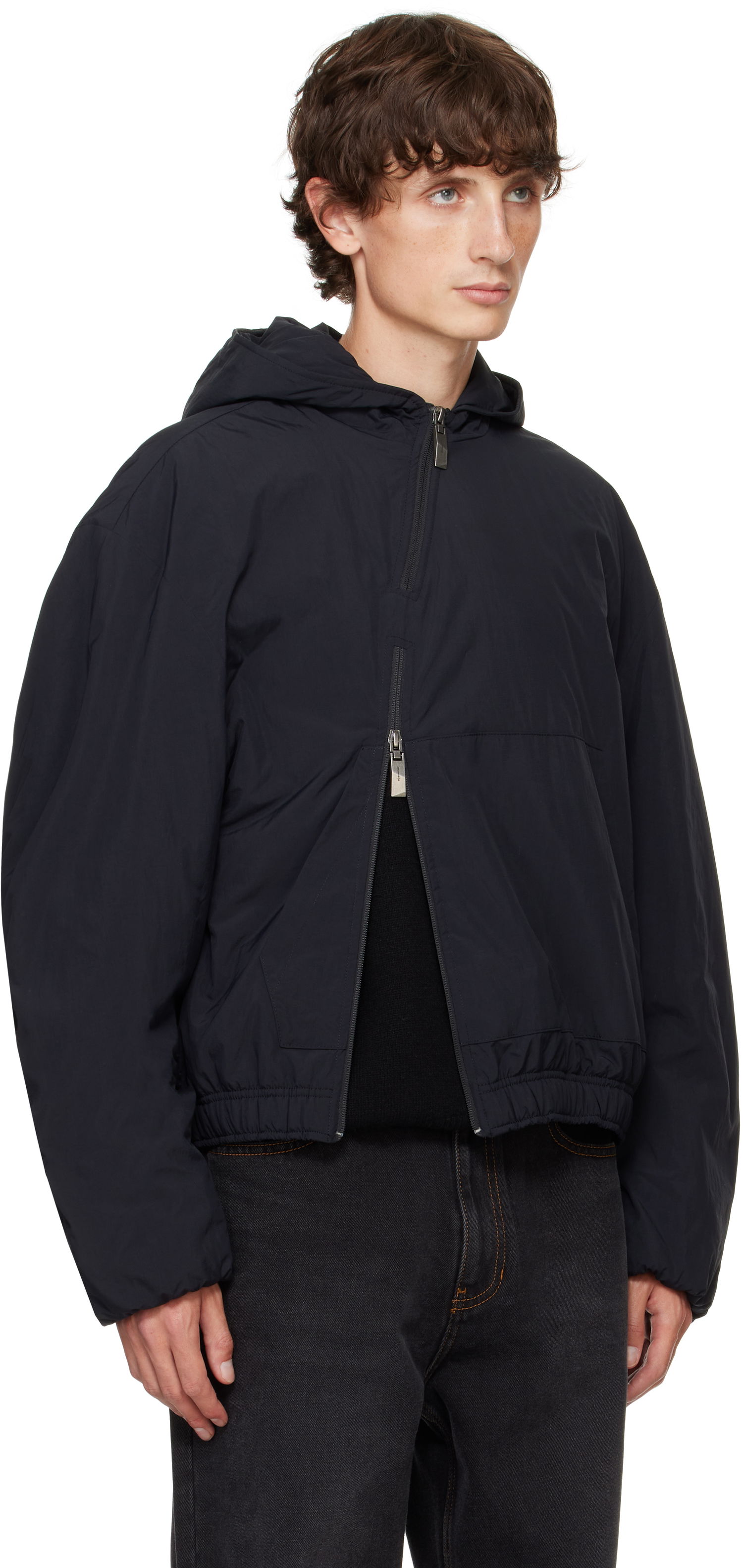 Пуховик ADER ERROR Hooded Asymmetrical Zip Jacket чорний | BN01FWJK1302BK, 1