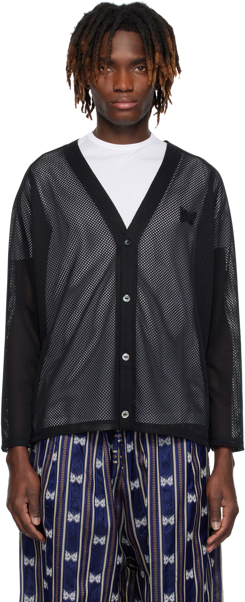 Cветр Needles NEEDLES Mesh Cardigan чорний | QV344