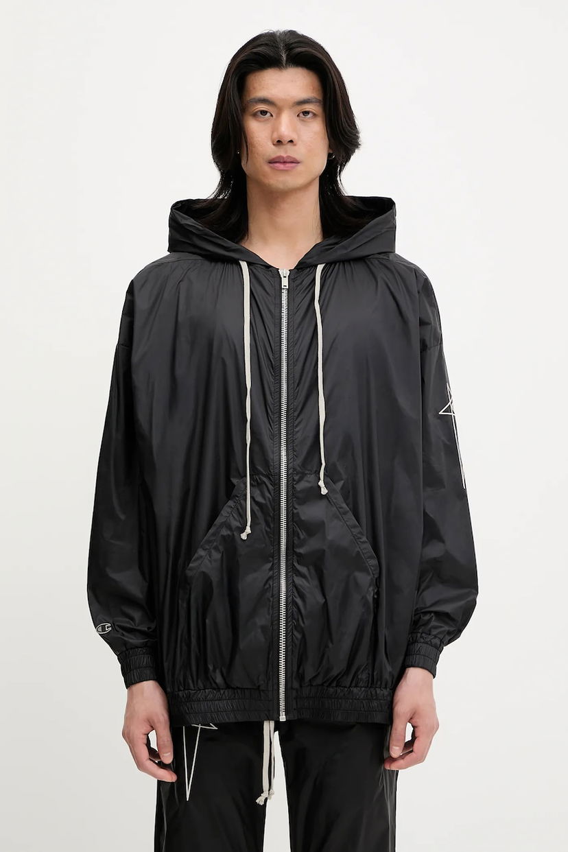 Вітровка Rick Owens Rick Owens DRKSHDW Woven Jumbo Jason S Hoodie чорний | CM01E1661.CHNY