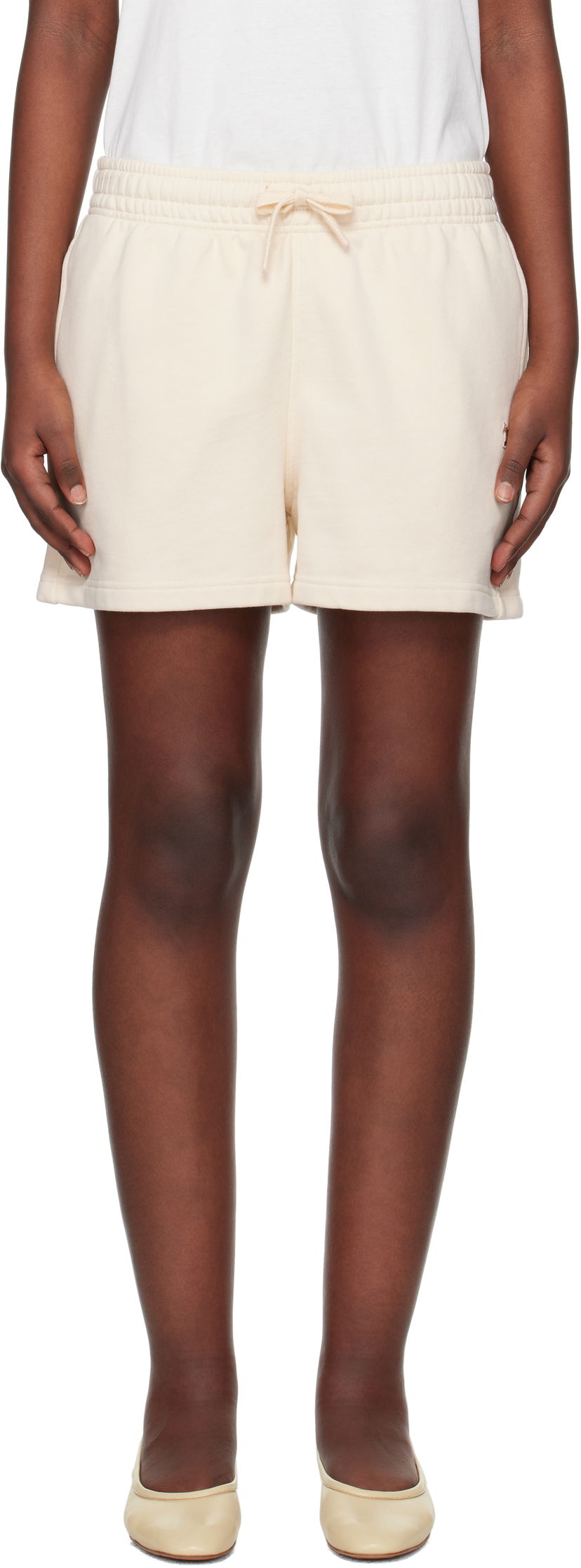 Шорти MAISON KITSUNÉ Maison Kitsuné Baby Fox Patch Regular Jog Shorts бежевий | MW01113KM0325