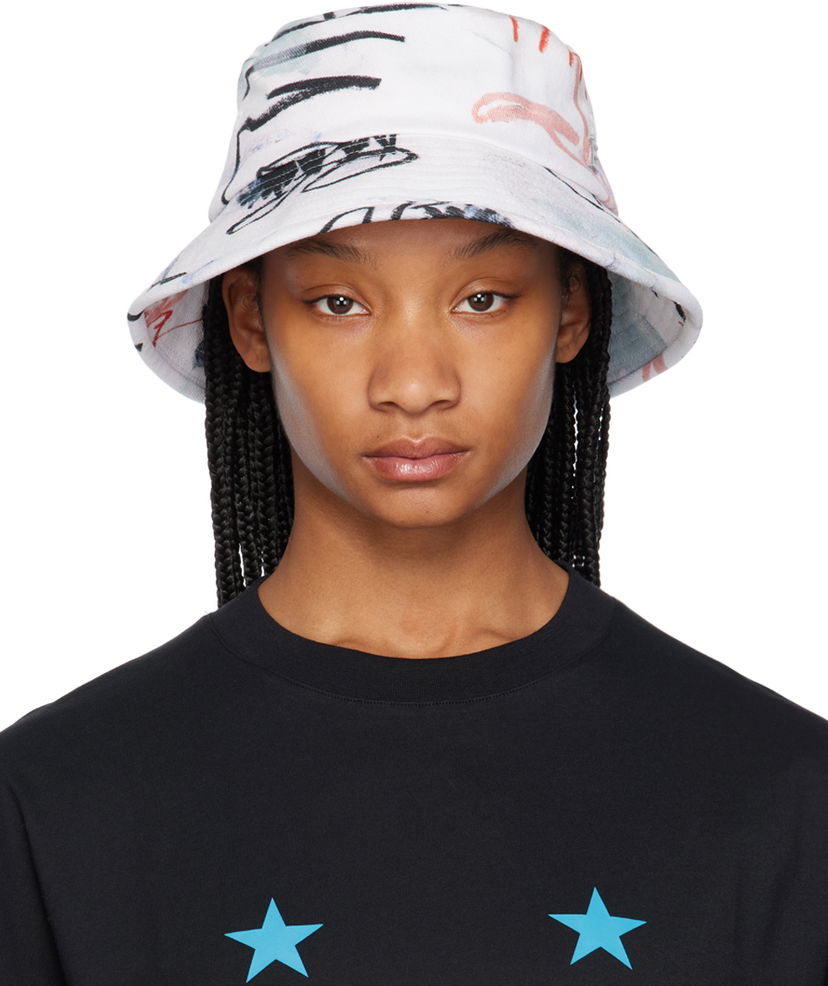 Капелюх Études Julian Farade Training Print Bucket Hat білий | E24MC920A039P4