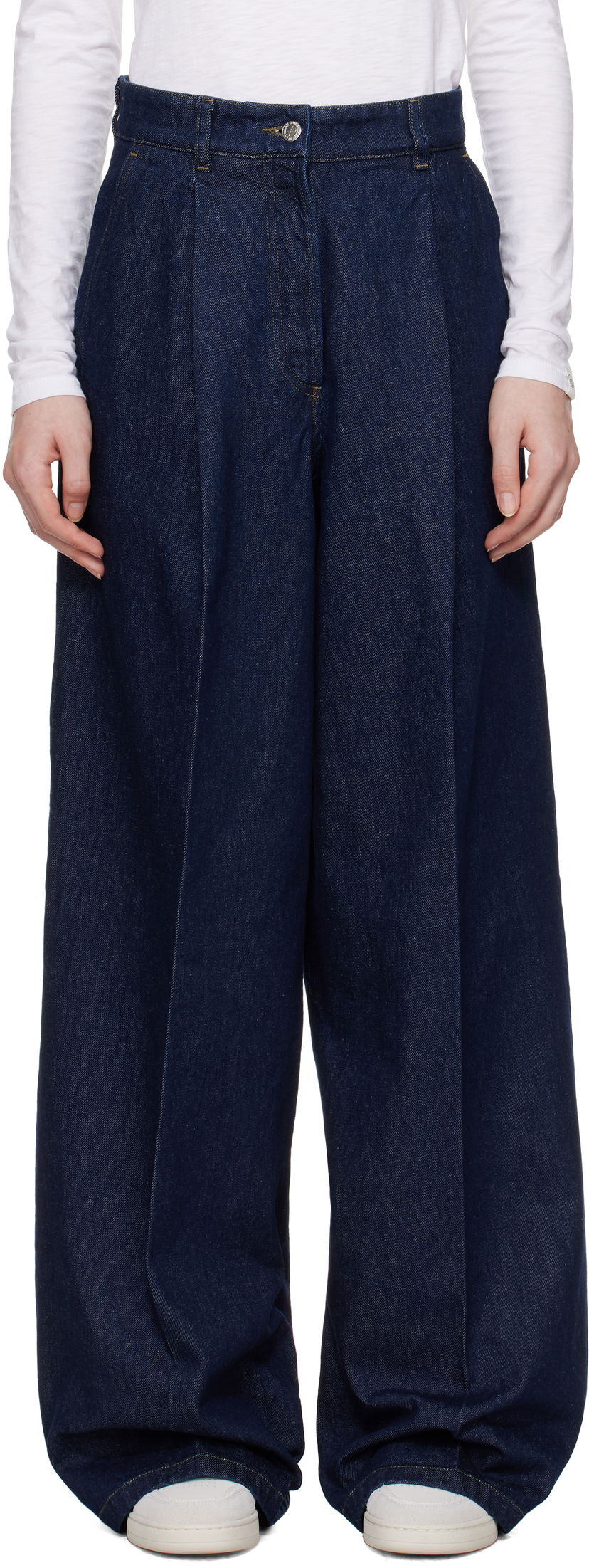 Джинси A.P.C. Anastasia Barbieri Edition Azzurra Wide Leg Jeans темно-синій | COHEX-F08489