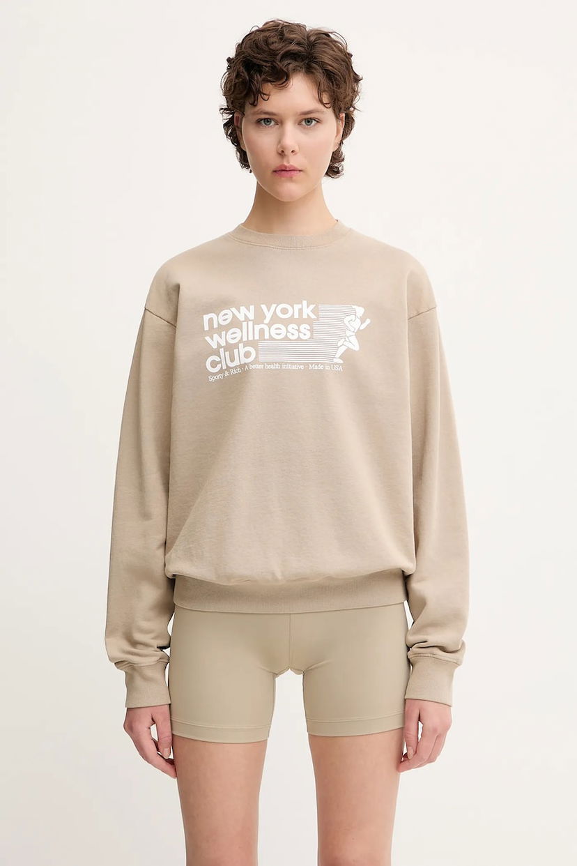 Світшоти Sporty & Rich Sporty & Rich USA Wellness Club Sweatshirt бежевий | ST071622128GY15
