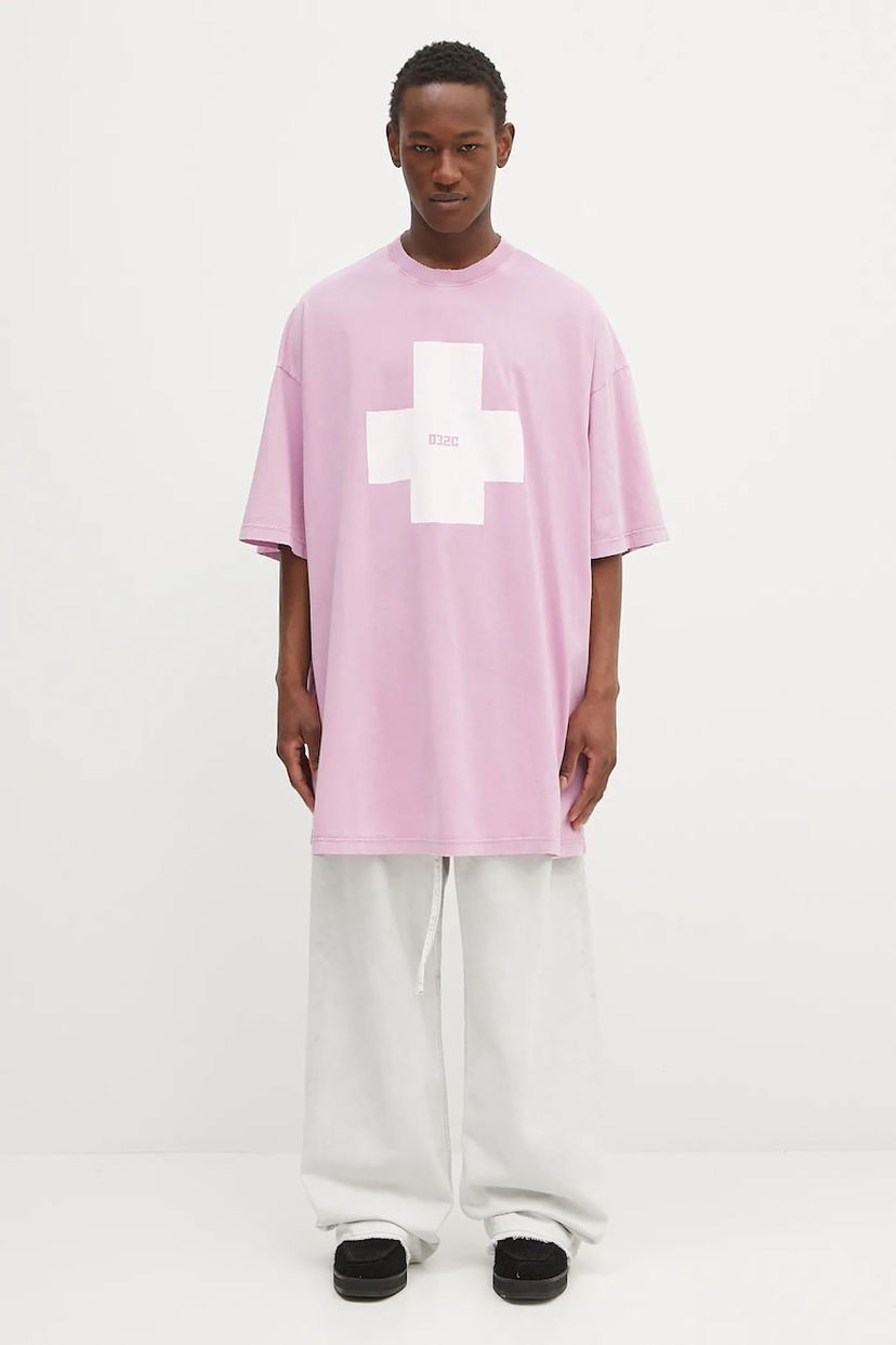 Футболка 032C 032C 'Point Zero' Print T-Shirt Рожевий | S25.URC.0152.850