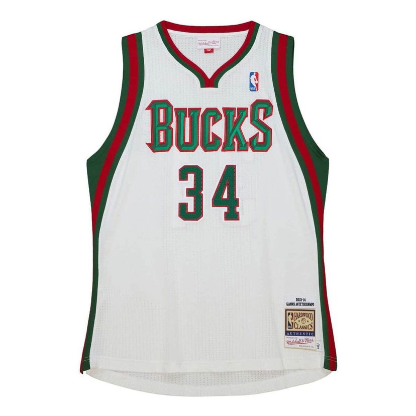 Джерсі Mitchell & Ness NBA Milwaukee Bucks Home 2013-14 Jersey Giannis Antetokounmpo 34 білий | AJY45681-MBU13GANWHIT