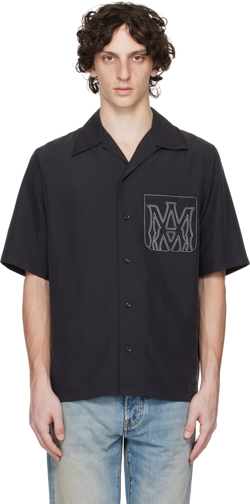 Сорочка AMIRI AMIRI MA Outline Bowling Shirt чорний | AMSTCA1151