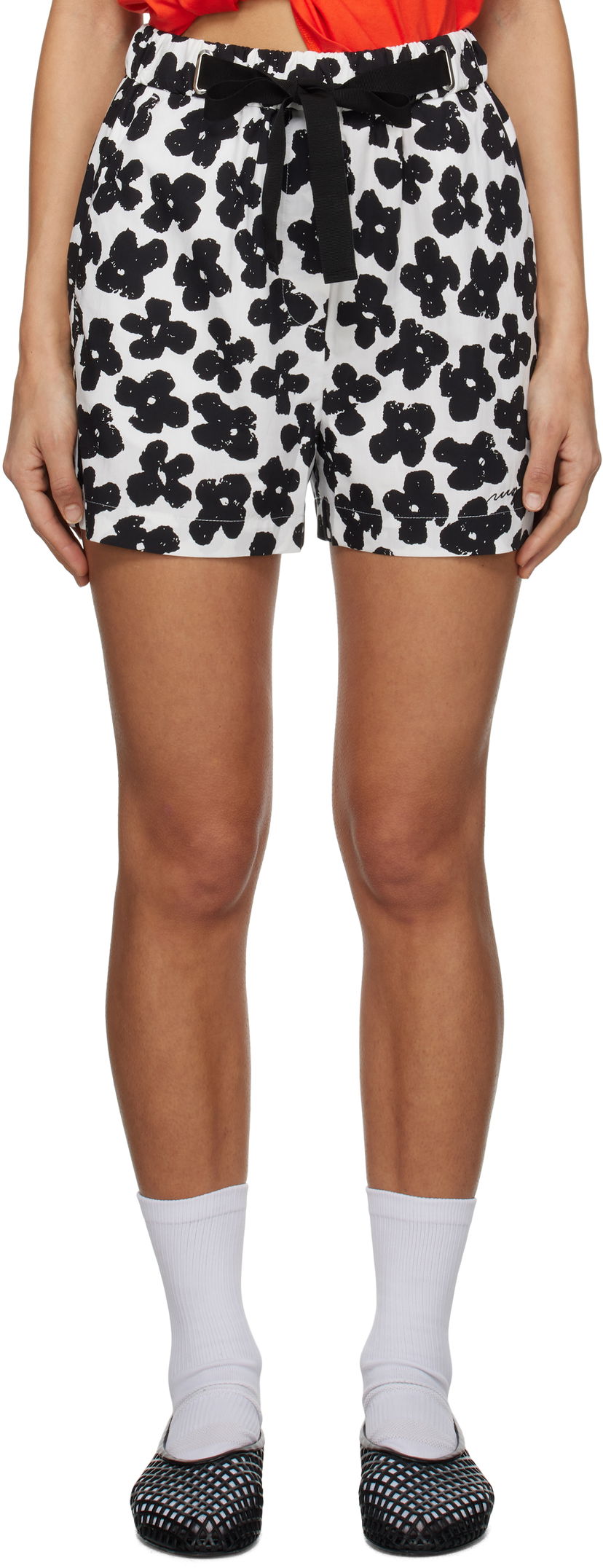 Шорти MSGM MSGM Floral Print Shorts білий | 3841MDB06AX 257153