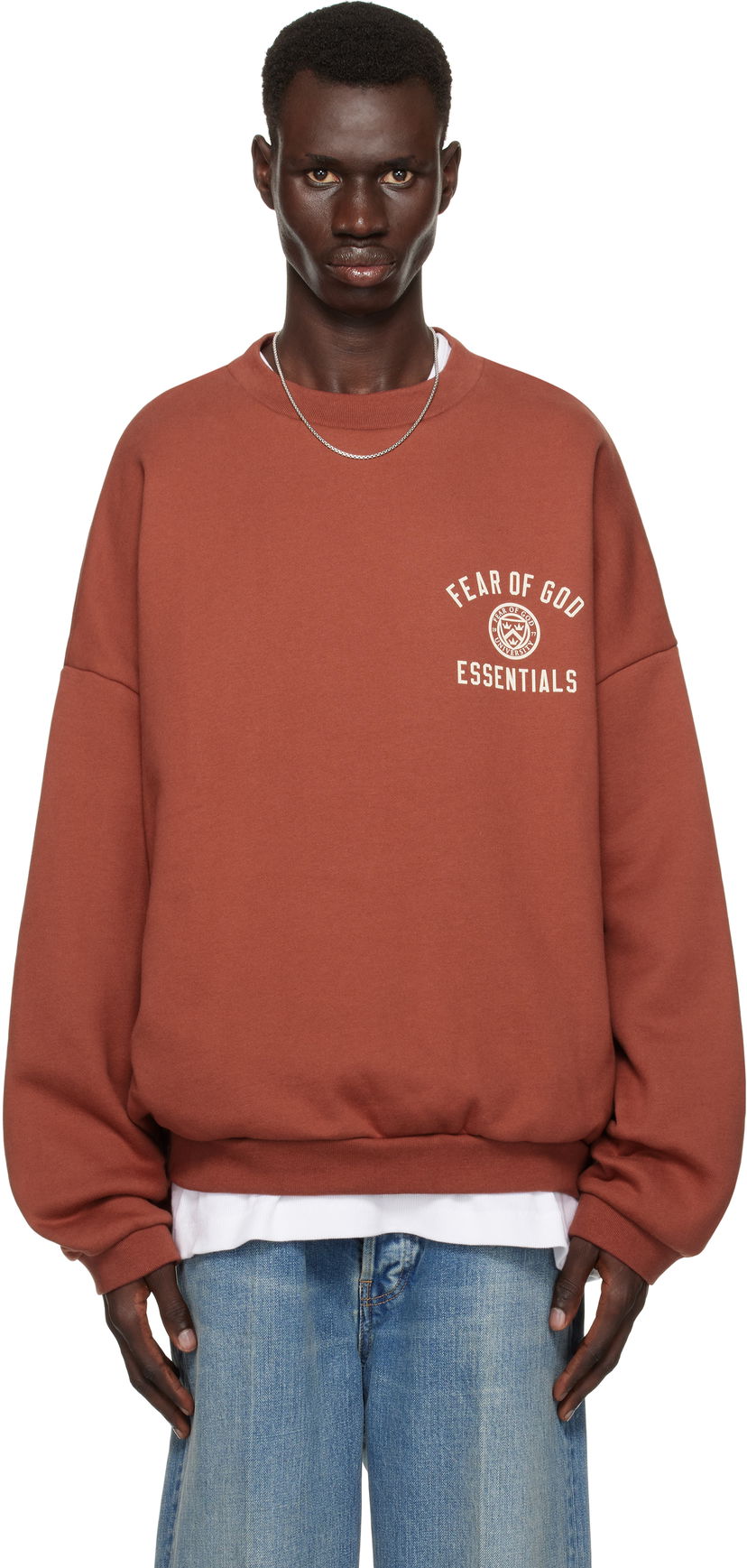 Cветр Fear of God Fear of God ESSENTIALS Fleece Crewneck Sweatshirt Коричневий | 192HO246266F