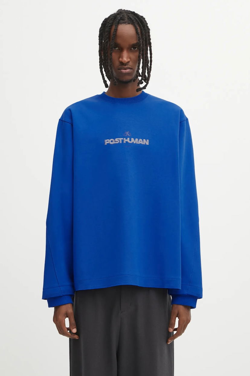 Світшоти ADER ERROR Oversized POST-HUMAN Graphic Sweatshirt Синій | BO01FWSW0107BL