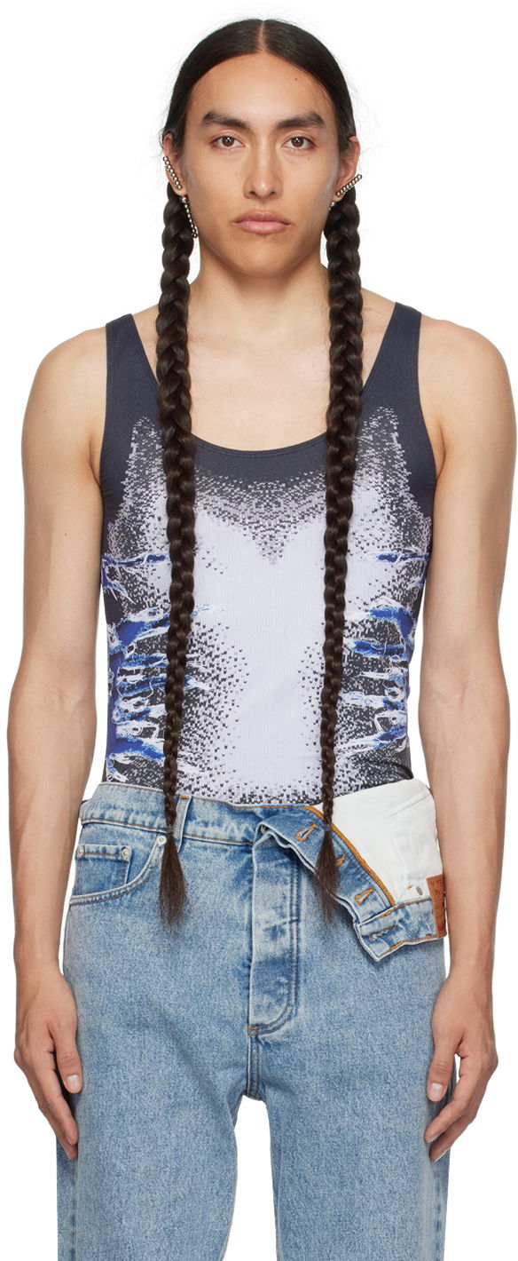 Безрукавка Y/PROJECT Black Whisker Print Tank Top чорний | TS88-S25