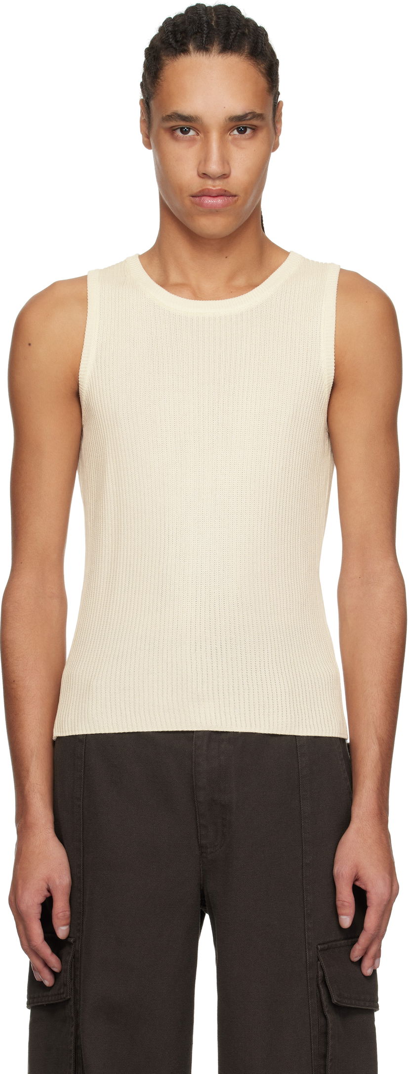 Безрукавка Soulland Soulland Eleen Rib Knit Tank Top бежевий | 42057-1306