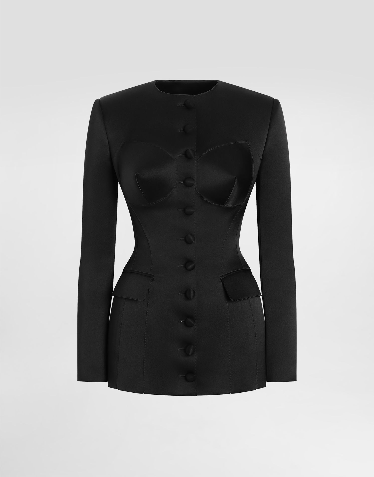 Куртка Dolce & Gabbana Dolce & Gabbana Single-Breasted Duchess Jacket with Conical Cups чорний | F27FDTFU1KMN0000, 0