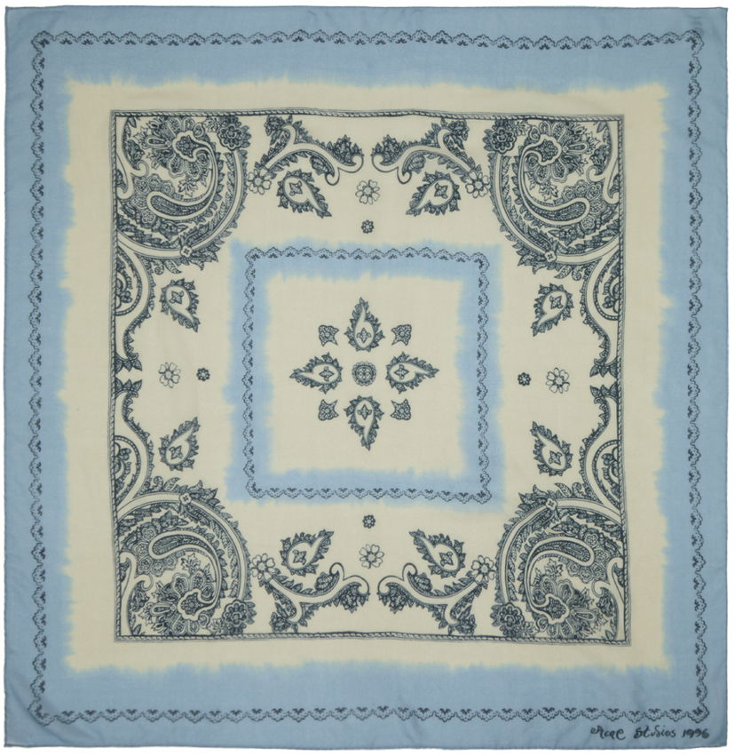 Шарф Acne Studios Print Light Wool Scarf Синій | CA0303-