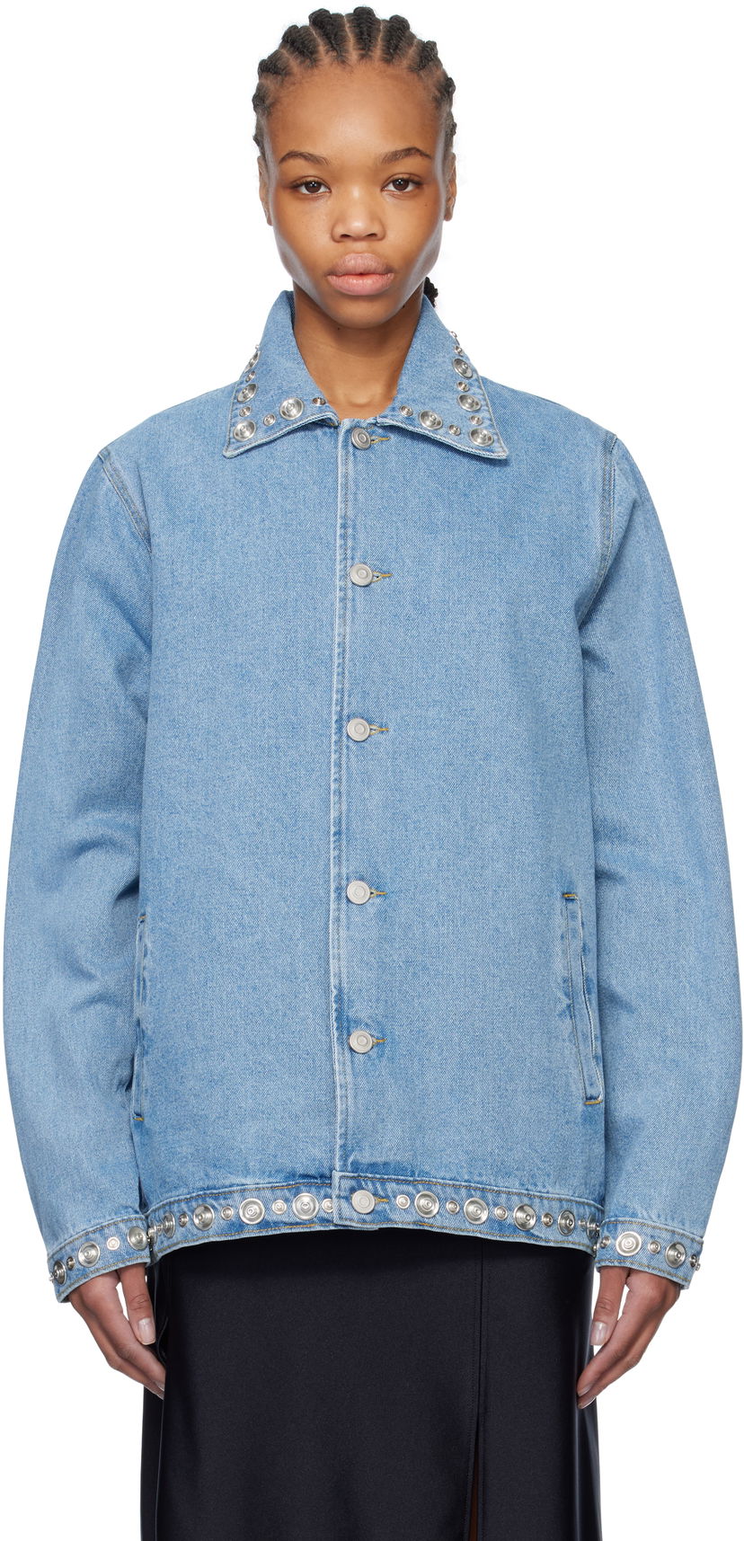 Куртка Coperni Coperni Studded Denim Jacket Синій | COPBL27STF2008