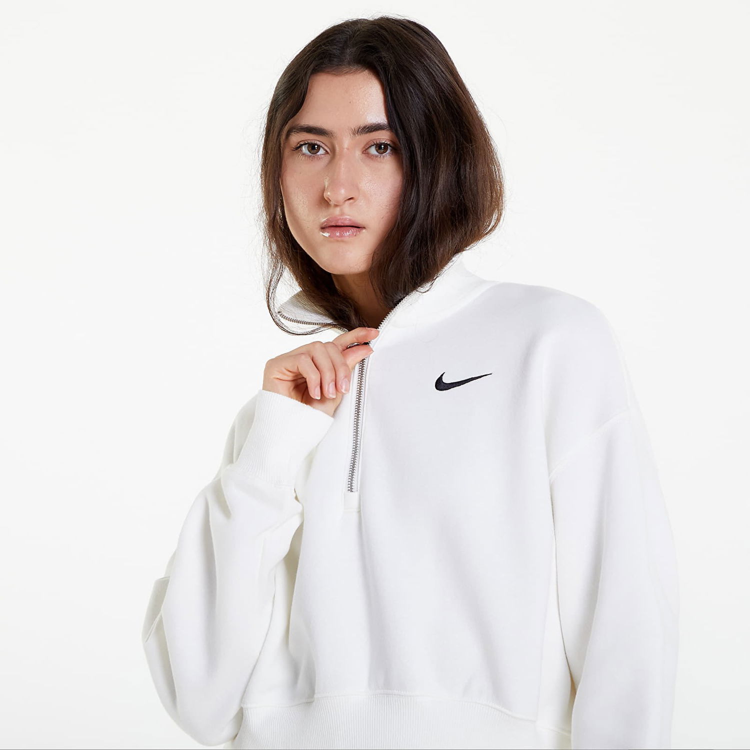 Світшоти Nike Phoenix Fleece 1/2-Zip Oversized Crop Sweatshirt білий | DQ5767-133, 0