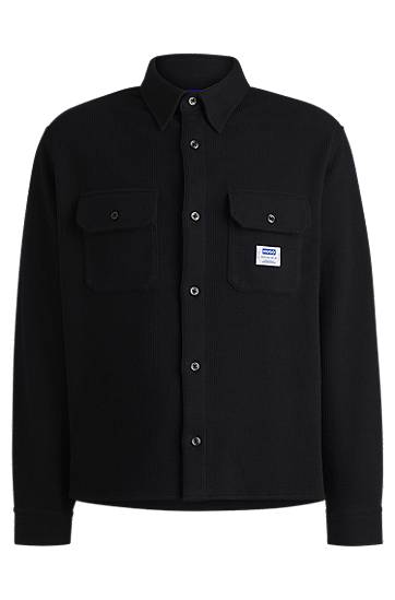 Сорочка BOSS Oversized Cotton Blend Shirt чорний | 50534184