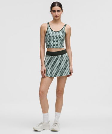 Спортивний костюм lululemon Geometric Pattern Cropped Tank Top B/C Cups Medium Support & Tennis Skirt Set Зелений | prod20002043, 1